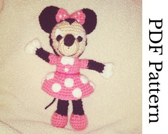 Crochet Minnie Mouse Inspired Amigurumi Doll English PDF Pattern