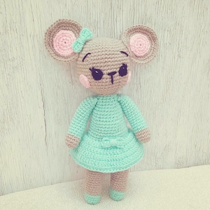 Crochet Melanie the Mouse Amigurumi Plush English PDF Pattern