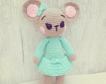 Crochet Melanie the Mouse Amigurumi Plush English PDF Pattern
