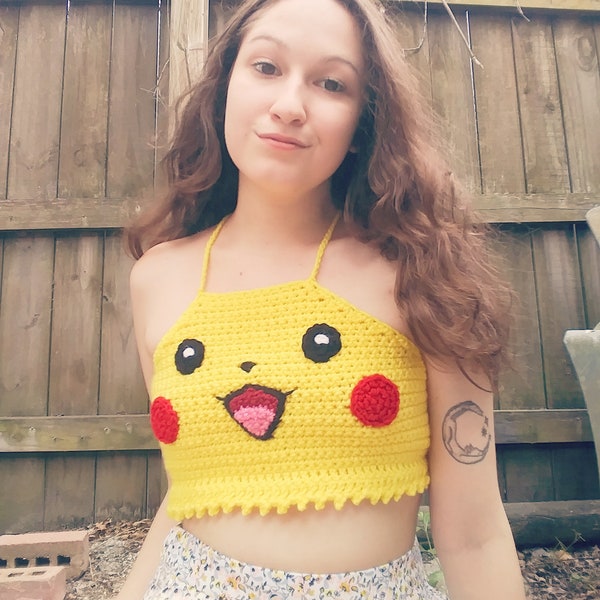 Crochet Pikachu Crop Top English PDF Pattern