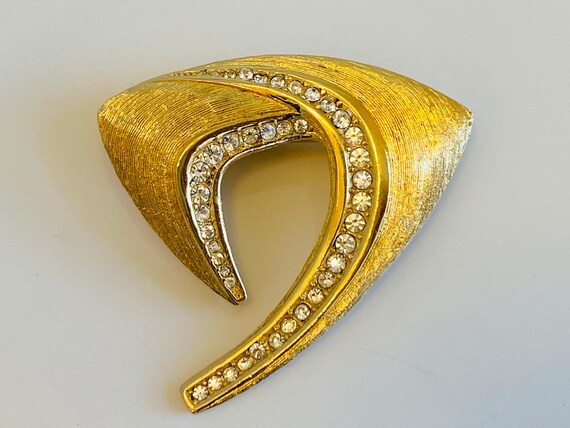 Christian Dior Signed Vintage Rhinestone Gold Pla… - image 9