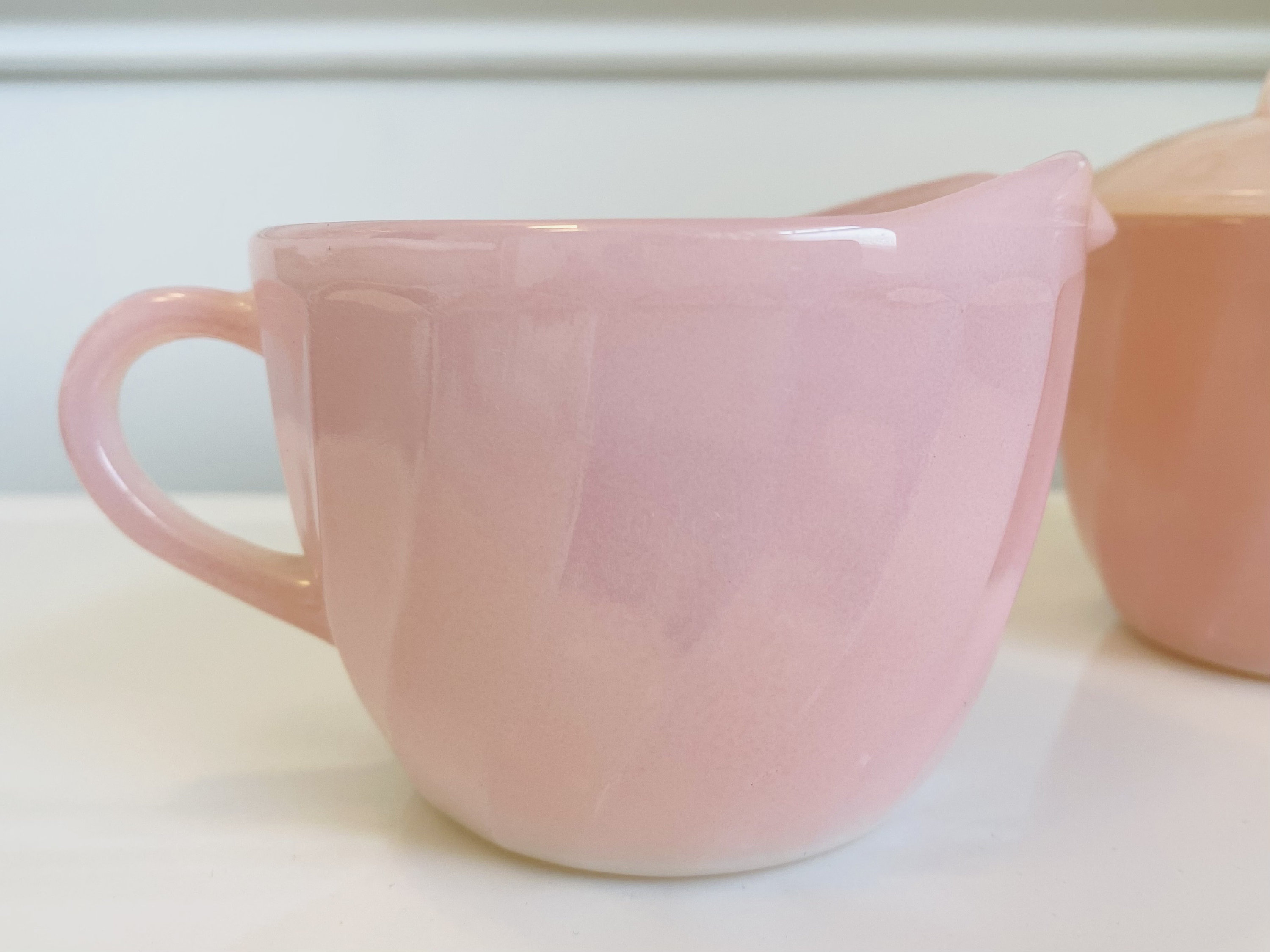 Fire King Pink Swirl Lidded Sugar and Creamer Set - Etsy