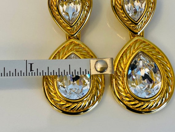 Swarovski Vintage Gilt and Crystal Teardrop Rope … - image 9