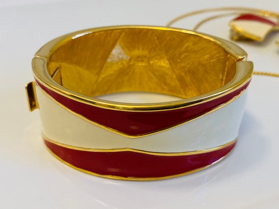 Monet Trifari Vintage Red and White Enamel  Nauti… - image 4