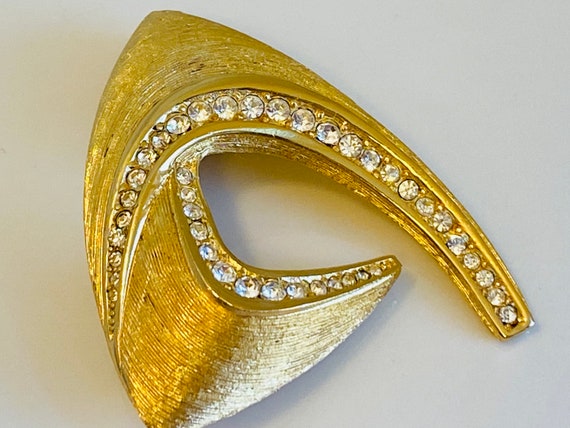 Christian Dior Signed Vintage Rhinestone Gold Pla… - image 3