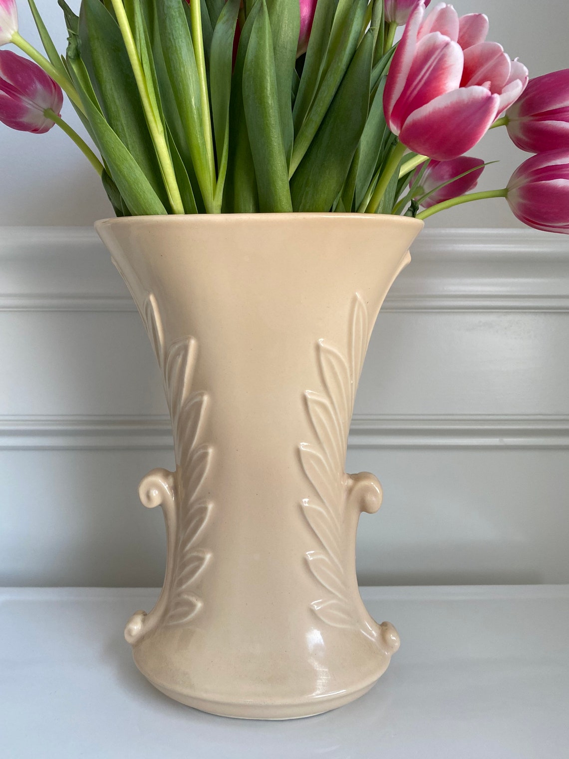 Abingdon USA Pottery Vintage Art Deco Flared Palm Leaf Vase | Etsy