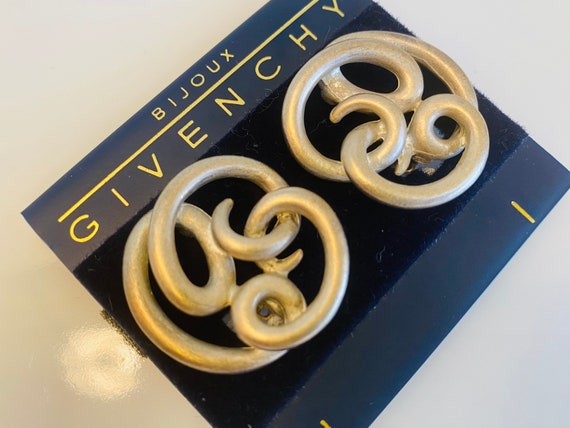 Givenchy Vintage Silver Tone Swirl Clip-On Earrin… - image 8