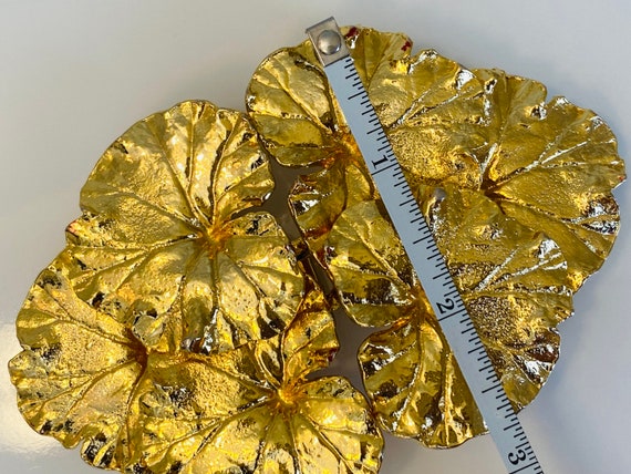 Mimi di N Vintage Geranium Leaves 1981 Gold Tone … - image 6