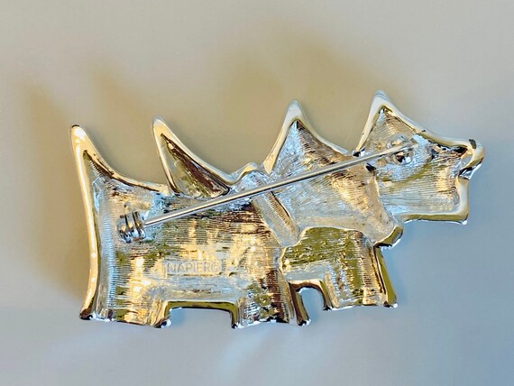 Napier Vintage Scottish Terriers Rhinestone Brooch - image 5