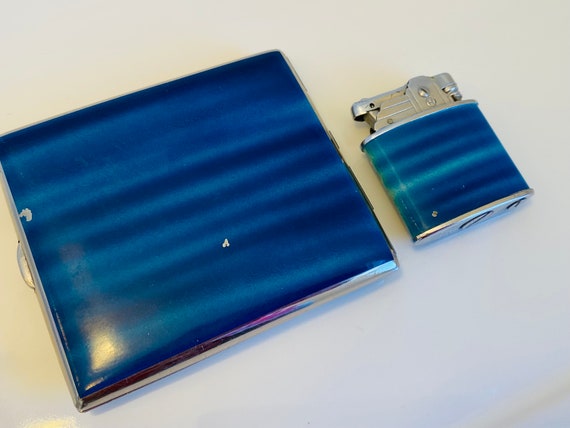 希少 昭和レトロ スーベニア ライターシガレットケース セット 日本 沖縄 地図 Memory of Okinawa Japanese 1950s Matching Cigarette Case and