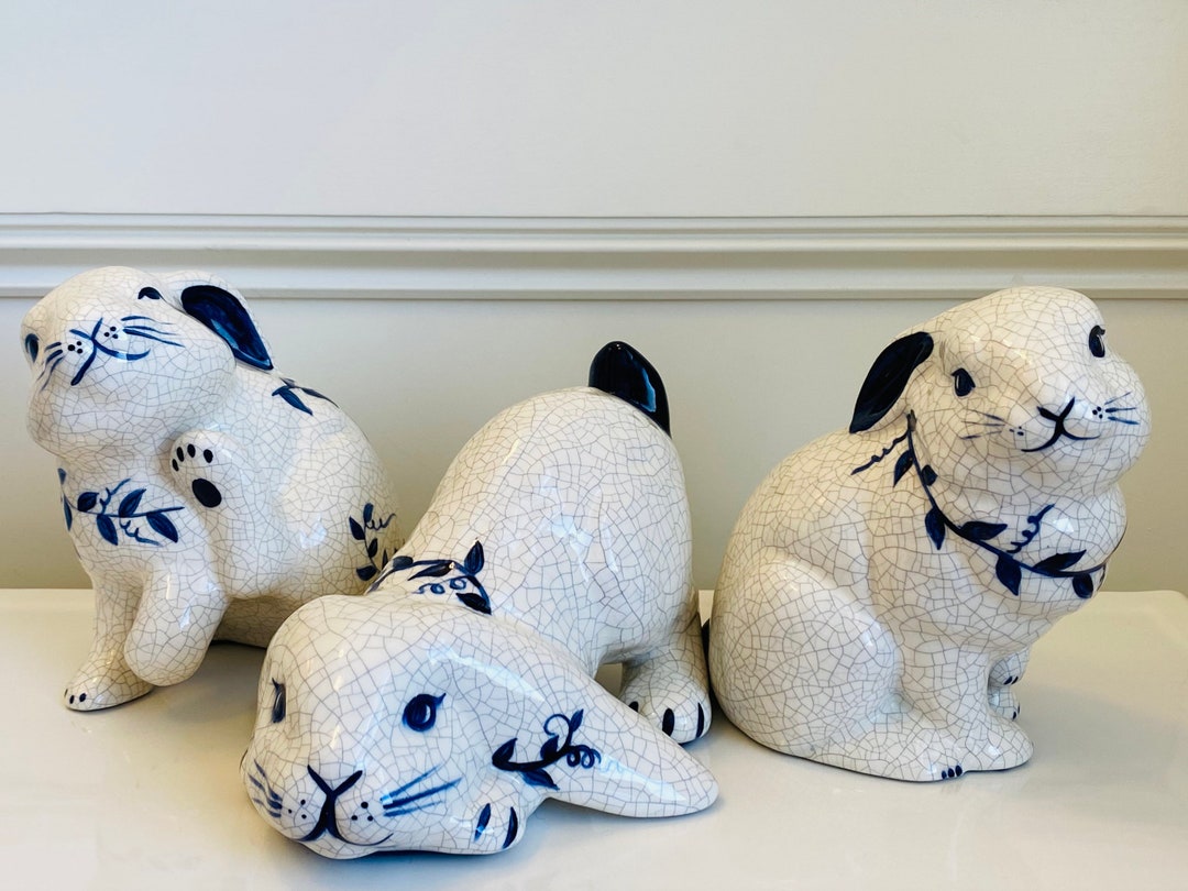 The Potting Shed Dedham Style Pottery Blue and White Crackle Etsy