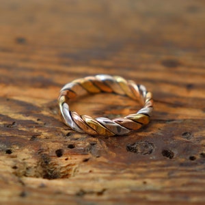 Viking Ring Tricolor Brasse Sterlingsilver Bronze medieval handmade