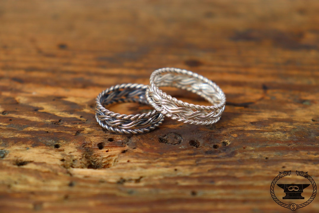 Braided Silver Ring Viking Medieval - Etsy