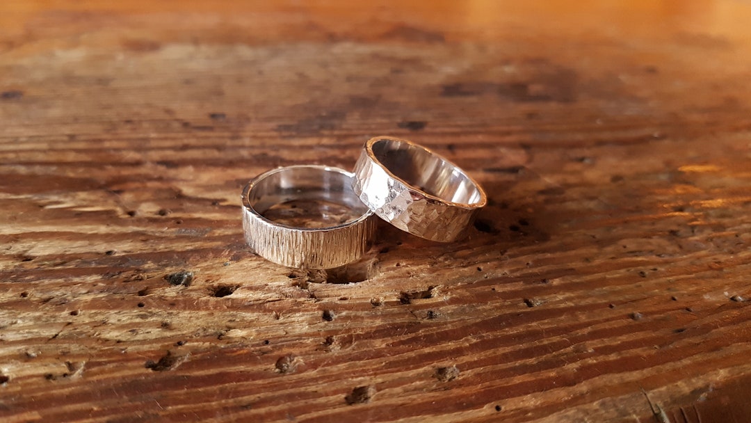 Heavy Silver Ring Hammered Surface - Etsy