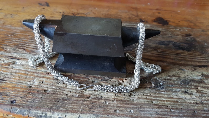 Byzantine chain necklace handmade sterling silver