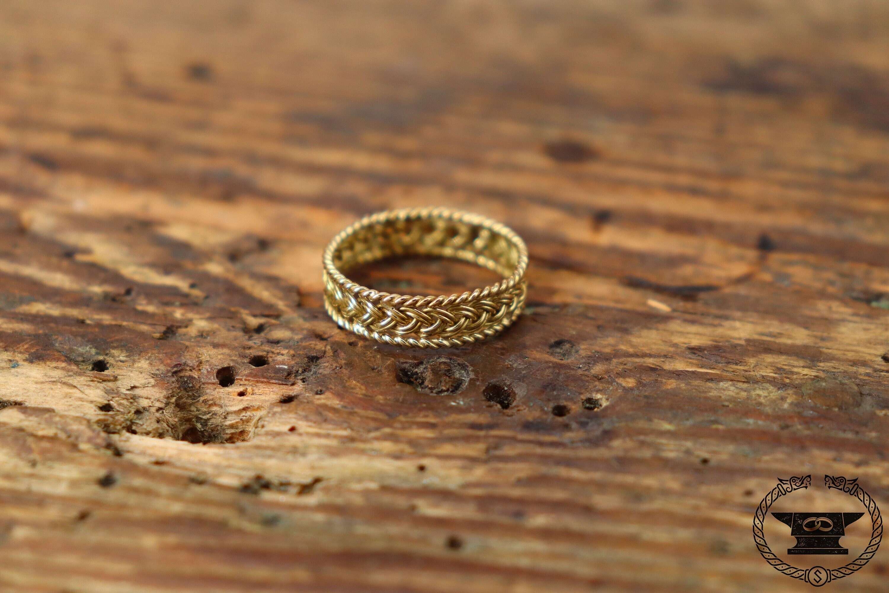 Braided Ring Viking Medieval 14k Yellow Gold - Etsy