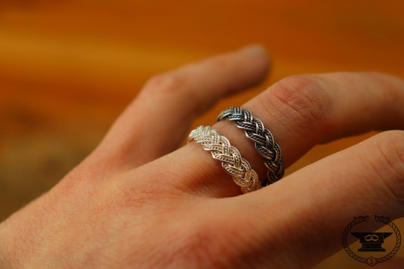 Anillos trenzados de plata hotsell