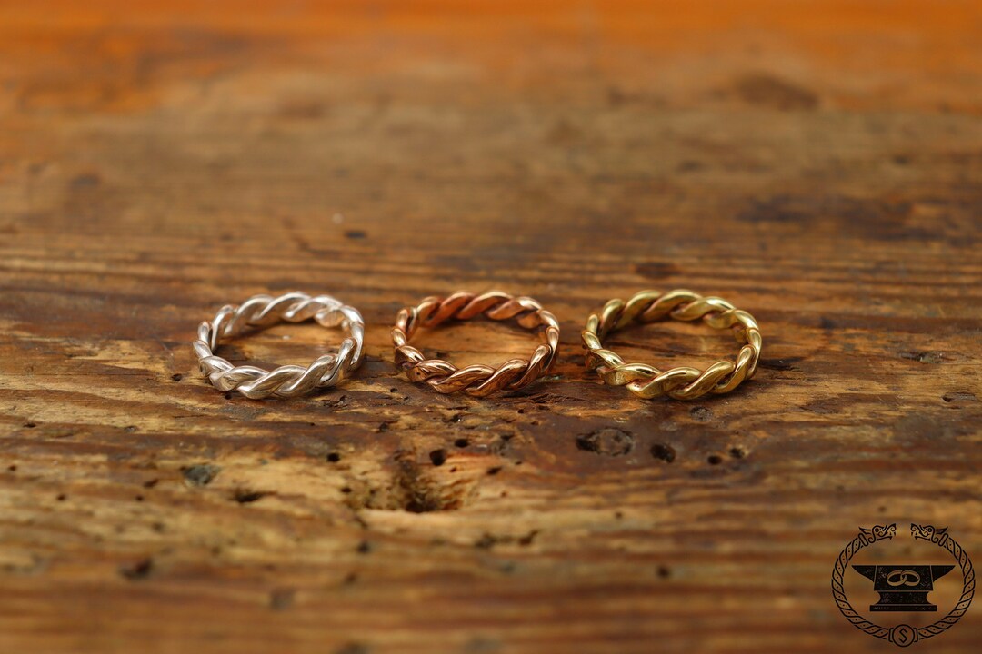 Viking Ring Braided Celtic Medieval Sterling Silver Brass Bronze - Etsy