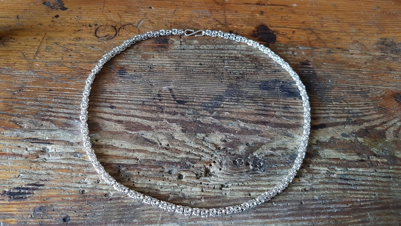 Byzantine chain necklace handmade sterling silver