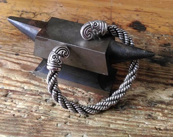 Viking bracelet raven head valravn sterling silver brass bronze