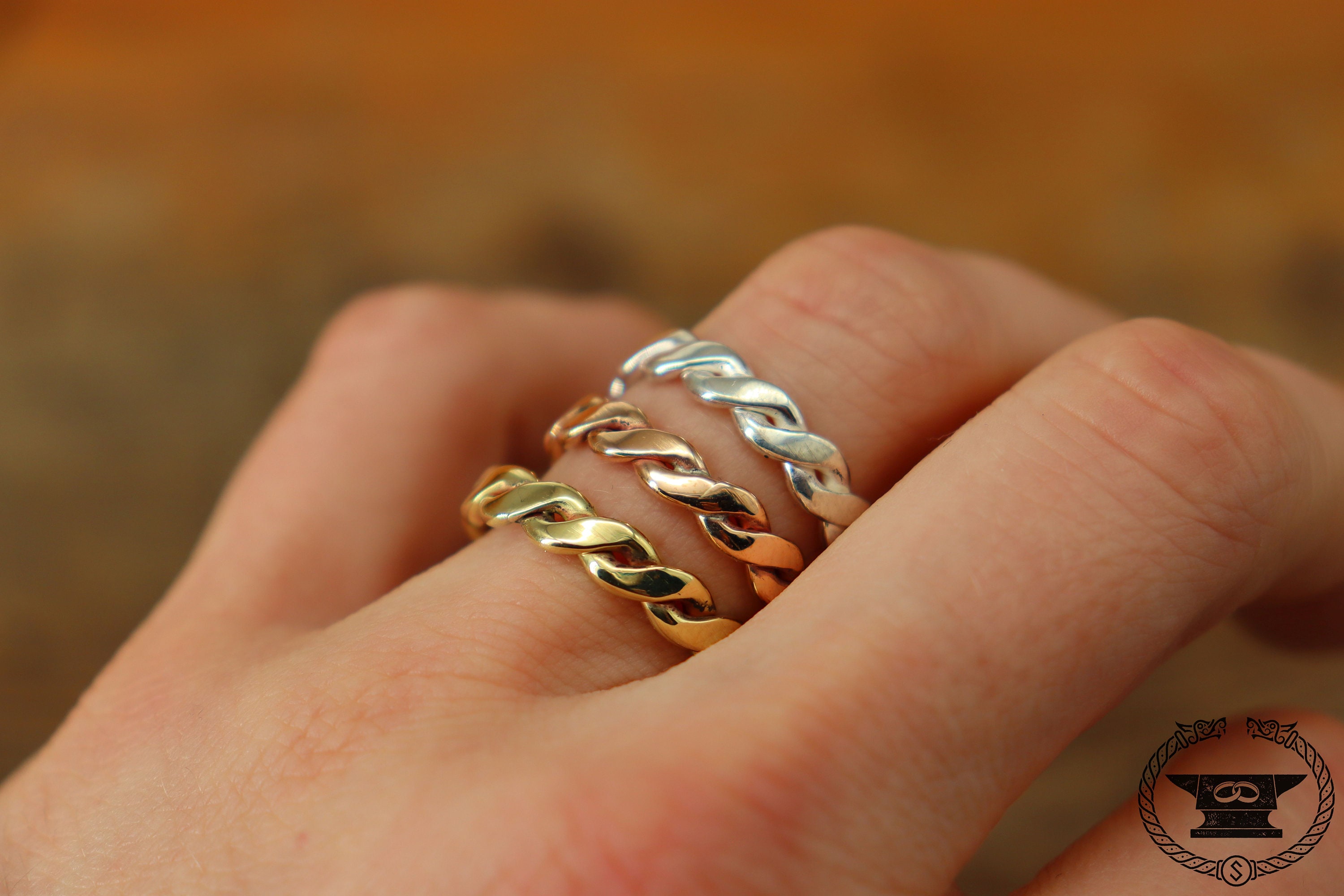 Viking Ring Braided Celtic Medieval Sterling Silver Brass Bronze - Etsy