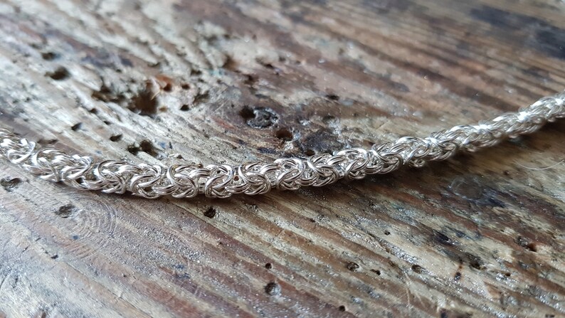 Byzantine chain necklace handmade sterling silver