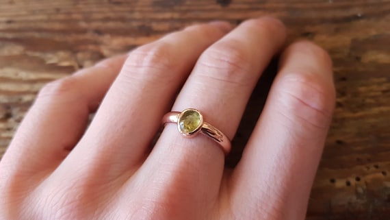 Elegante anillo 585 peridoto oro rojo Etsy Espa a