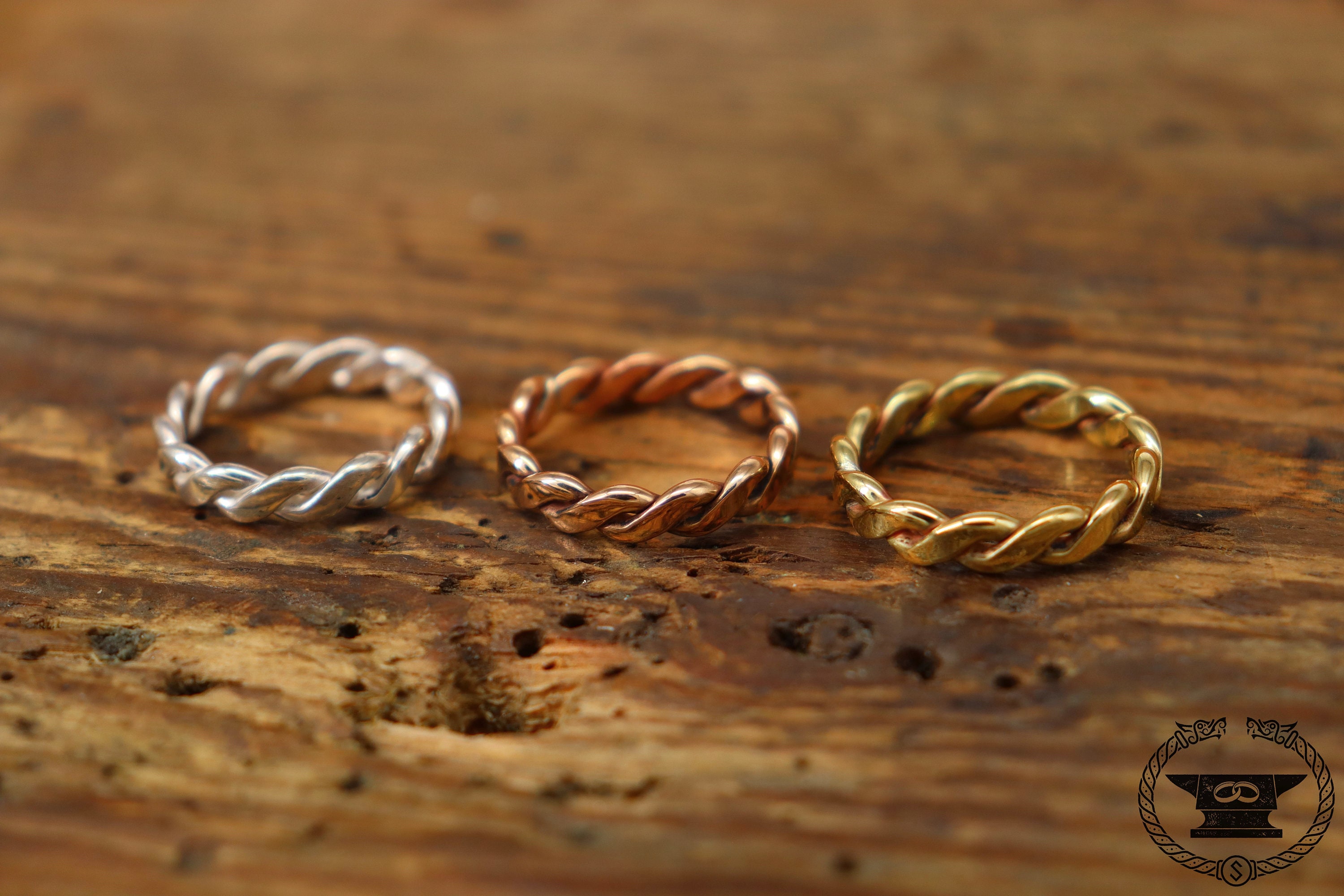 Viking Ring Braided Celtic Medieval Sterling Silver Brass Bronze - Etsy