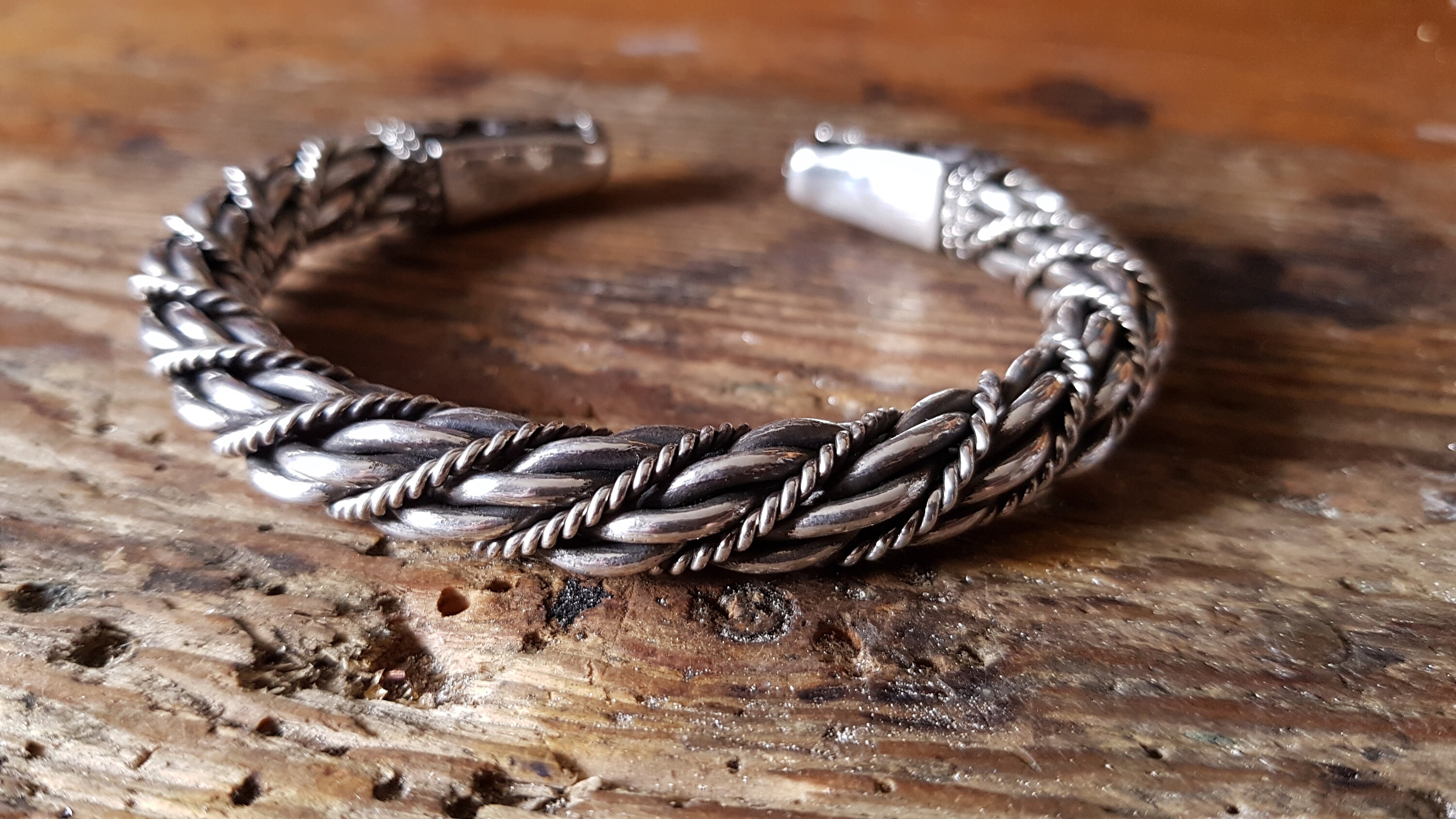 【Handwrought】手細工　スターリング　バングル　ハンドゥロート Handwrought Sterling Bracelet - Etsy