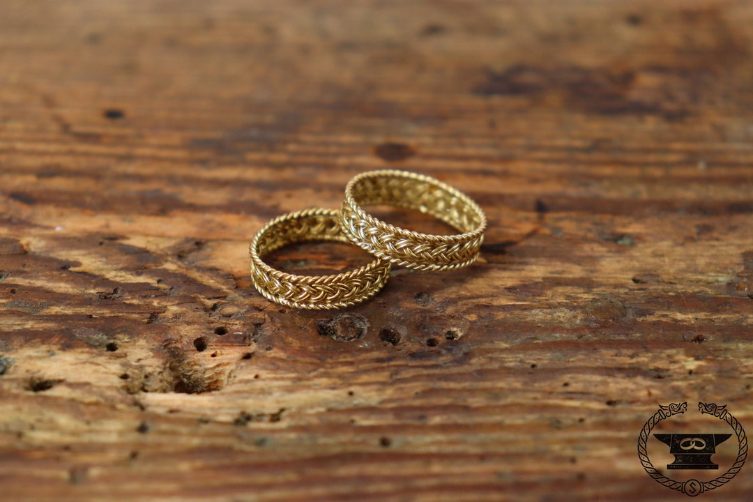 Braided Ring Viking Medieval 14k Yellow Gold - Etsy