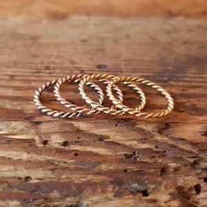 Twisted Viking ring medieval wedding engagement 14k yellow gold