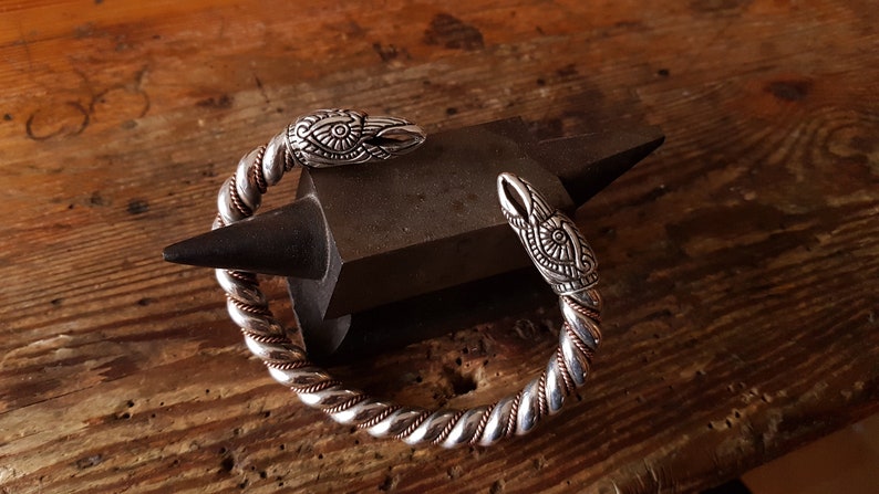 Viking bracelet raven head valravn sterling silver brass bronze Viking bracelet raven head valravn sterling silver brass bronze