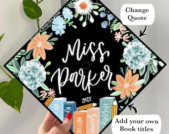 Teacher Graduation Cap, Graduation Cap Topper, Graduation Cap for Teachers, Elementary education, Custom Grad Cap, Customized Graduation Cap