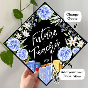 Grad Cap Topper Teacher, Graduation Cap for Teachers, Elementary education, Teacher Grad Cap, Custom Grad Cap, Education Grad Cap,Cap Topper