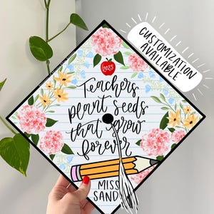 Grad Cap Topper Teacher, Graduation Cap for Teachers, Elementary education, Teacher Grad Cap, Custom Grad Cap, Education Grad Cap,Cap Topper