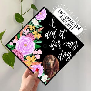 Pet Portrait Graduation Cap, Grad Cap, Dog Graduation cap, cat graduation cap, Custom cap topper, College Graduation, Graduation cap, dog