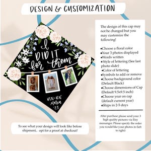 Custom Photo Collage Grad Cap, Memory Grad Cap, Grad Cap Topper, Custom Graduation Cap, Graduation Cap Topper, Personalized Cap, Grad Cap image 3