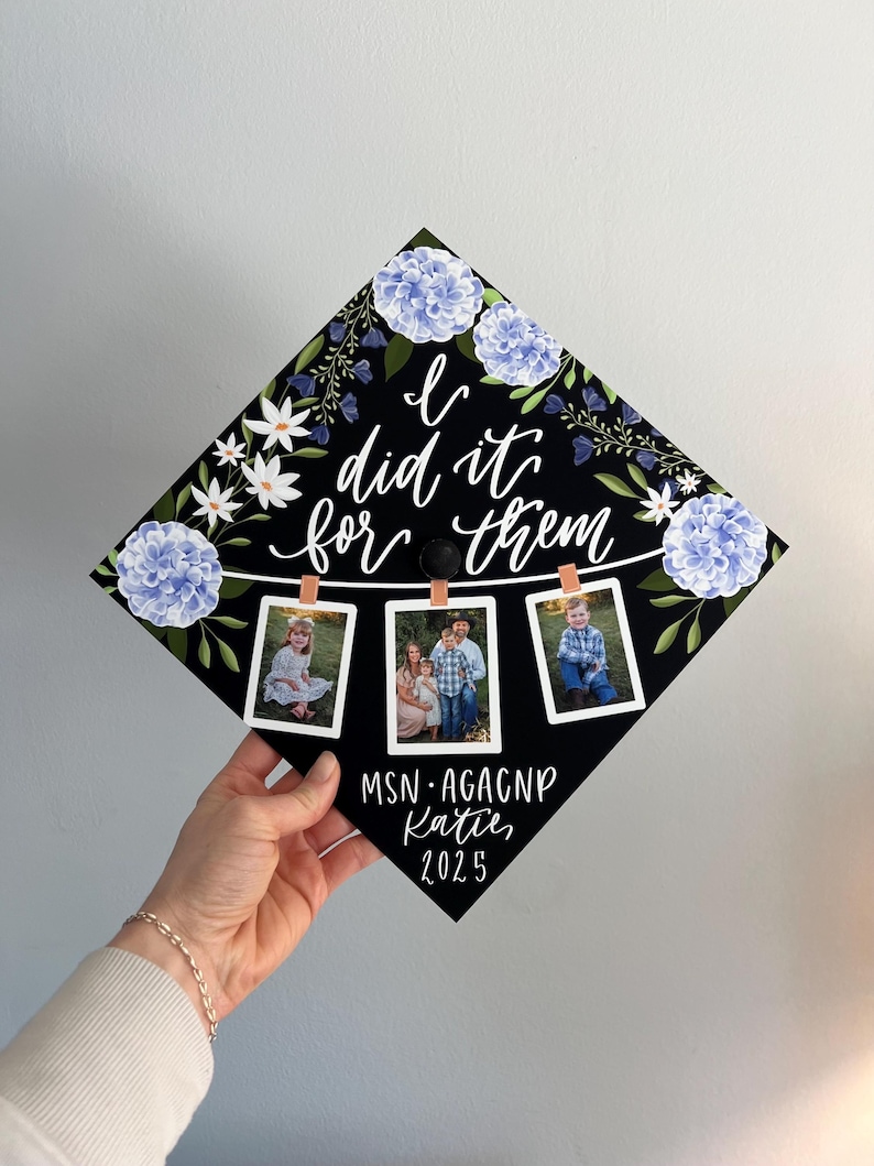 Custom Photo Collage Grad Cap, Memory Grad Cap, Grad Cap Topper, Custom Graduation Cap, Graduation Cap Topper, Personalized Cap, Grad Cap image 6