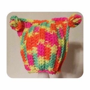 Baby Cutie Pie Hat, Baby Beanie, Baby Cap, Baby Shower Gift, Newborn Hat, New Mom Gift, Baby Rainbow Hat, Curly Cue Hat, Neon Day Glow Hat
