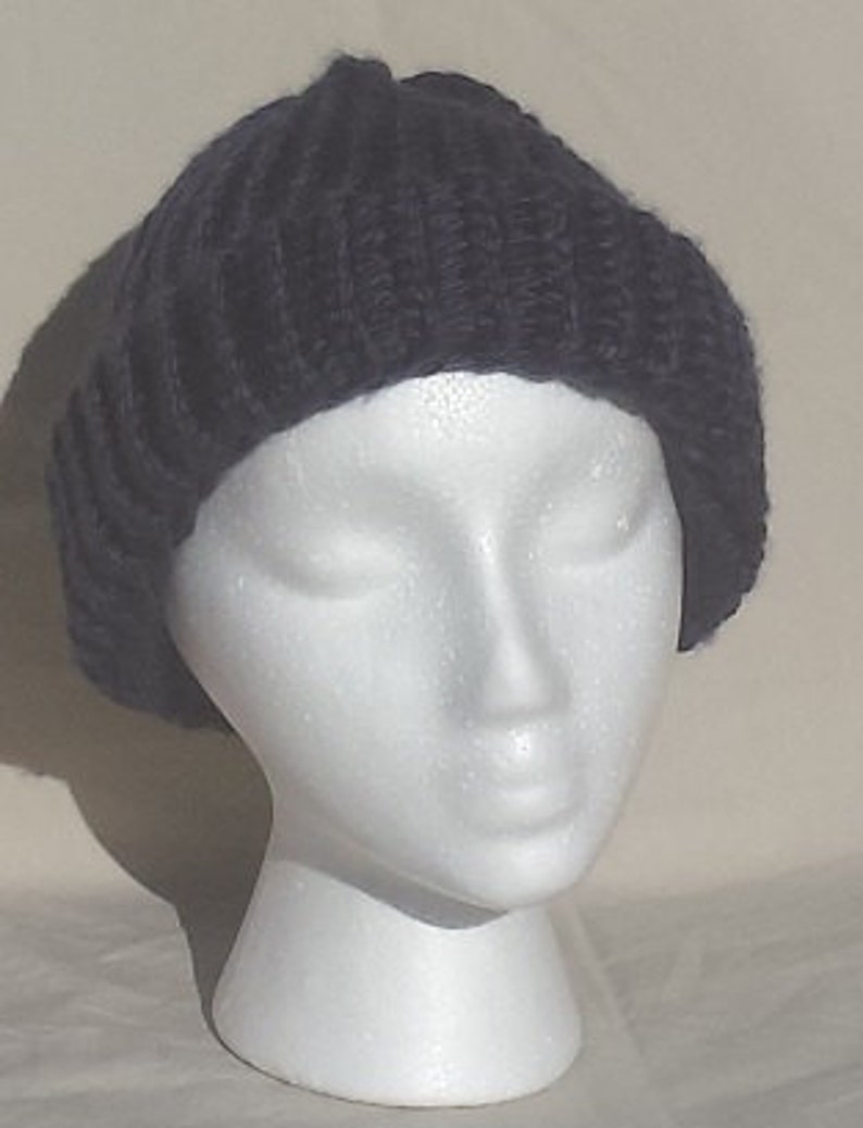 Super Thick Chunky Soft Navy Hat with Brim