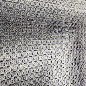 Crochet Toddler Blanket, Lap Robe, Throw, Modern Granny Pattern in Anthracite an Ombre of Dark Grey, Charcoal, Black, 40 inches square