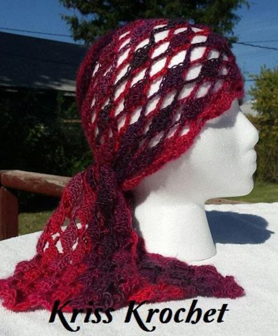 Kriss Krochet Crochet Pattern - Deeanne Headwrap, Head Scarf
