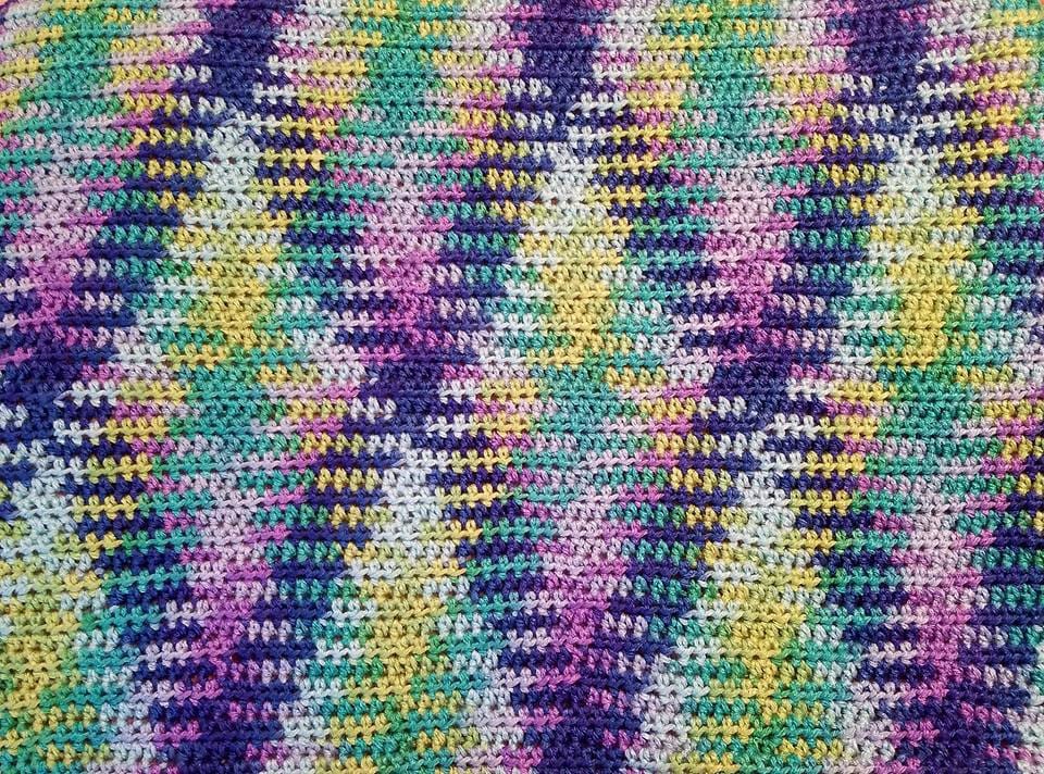 Baby Blanket Handmade Crochet Planned Pooling Argyle Receiving Etsy