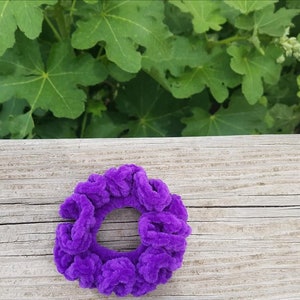Blackberry Samt Haar Scrunchie Samt Messy Bun Top Knoten Haar Krawatte Handgemachte Häkelarbeit Pferdeschwanz Inhaber Mode Handgelenk Krawatte Ouchless Elastics
