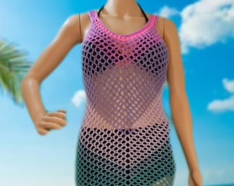 micro sheer tank dress WAVE TANK DRESS SHEER Gradient / XLarge