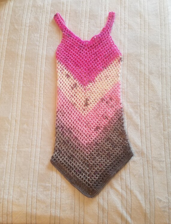 Chevron Tank Dress Mesh Swimsuit Beach Cover Up, Beachcomber