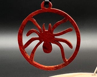 Handmade Bloodwood Halloween Ornament: Spider Decor