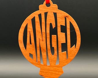 Handmade Cherry Wood Christmas Ornament: Rustic Holiday Decor