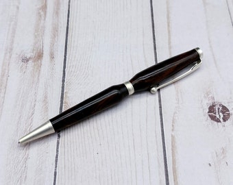 Handmade Cocobolo Twist Pen: Satin Chrome, Executive Gift