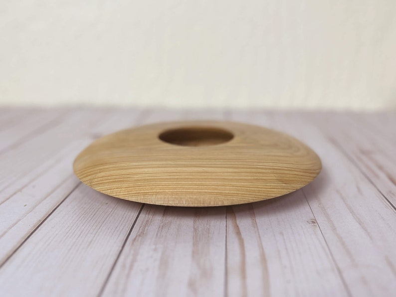 Cypress wooden potpourri bowl - side view